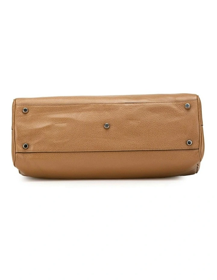 Medium Leather Top Handle Bag with Dual Closures and Interior Pockets Pre-Loved image 3