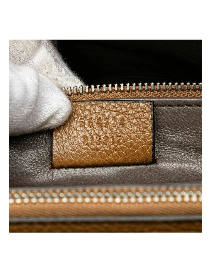 Medium Leather Top Handle Bag with Dual Closures and Interior Pockets Pre-Loved image 6