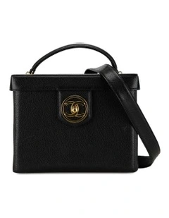 Caviar Leather Vanity Case with Top Handle and Detachable Shoulder Strap Pre-Loved