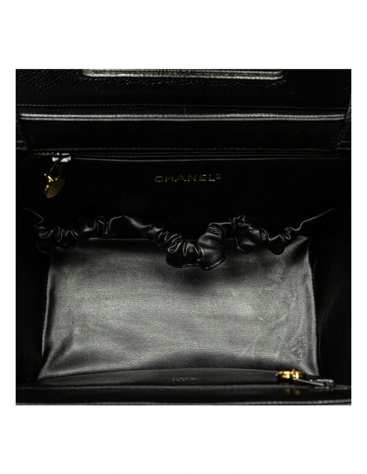Caviar Leather Vanity Case with Top Handle and Detachable Shoulder Strap Pre-Loved image 5