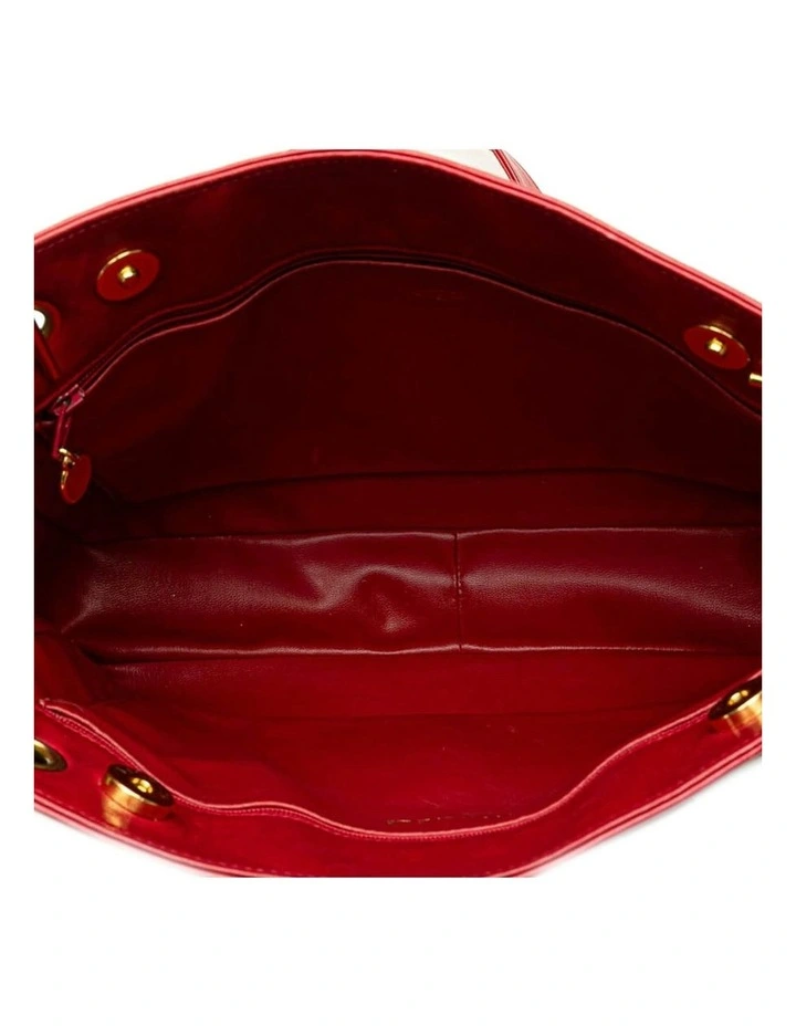 Lambskin Leather Chain Tote with Zip Closure Pre-Loved image 4