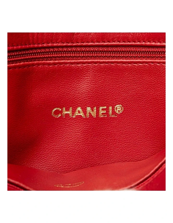 Lambskin Leather Chain Tote with Zip Closure Pre-Loved image 5