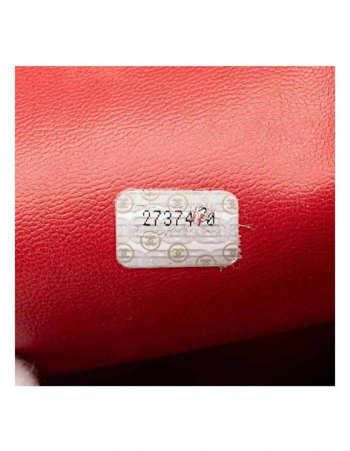 Lambskin Leather Chain Tote with Zip Closure Pre-Loved image 6