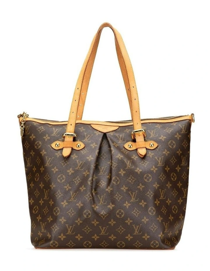 Monogram Canvas Tote with Vachetta Leather Trim and Top Zip Closure Pre-Loved image 1