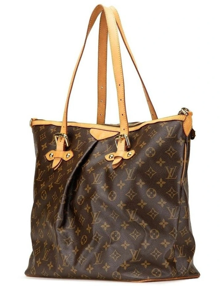 Monogram Canvas Tote with Vachetta Leather Trim and Top Zip Closure Pre-Loved image 2