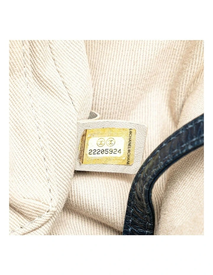 Small Glazed Calfskin and Caviar Leather Deauville Tote with Chain Straps and Magnetic Closure Pre-Loved image 6