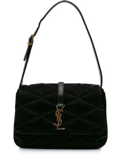 Quilted Satin Shoulder Bag with Adjustable Strap and Magnetic Closure Pre-Loved