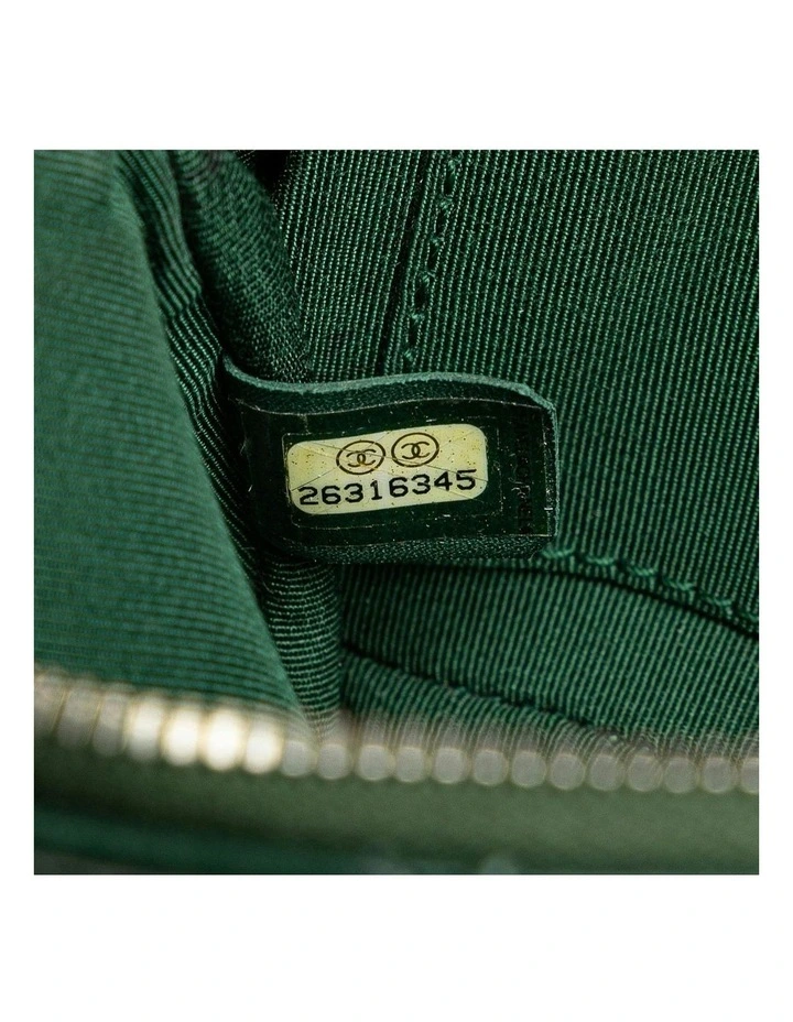 Stitched Calfskin and Grosgrain Button Up Double Zip Camera Bag with Chain Strap Pre-Loved image 7