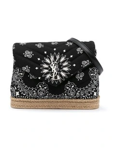Toy Cotton Bandana Print Crossbody with Raffia Trim Pre-Loved