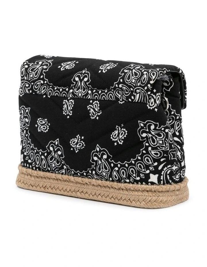 Toy Cotton Bandana Print Crossbody with Raffia Trim Pre-Loved image 2