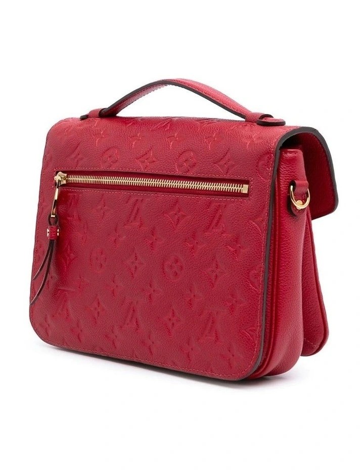 Textured Leather Satchel with Adjustable Strap and Secure Closure Pre-Loved image 2