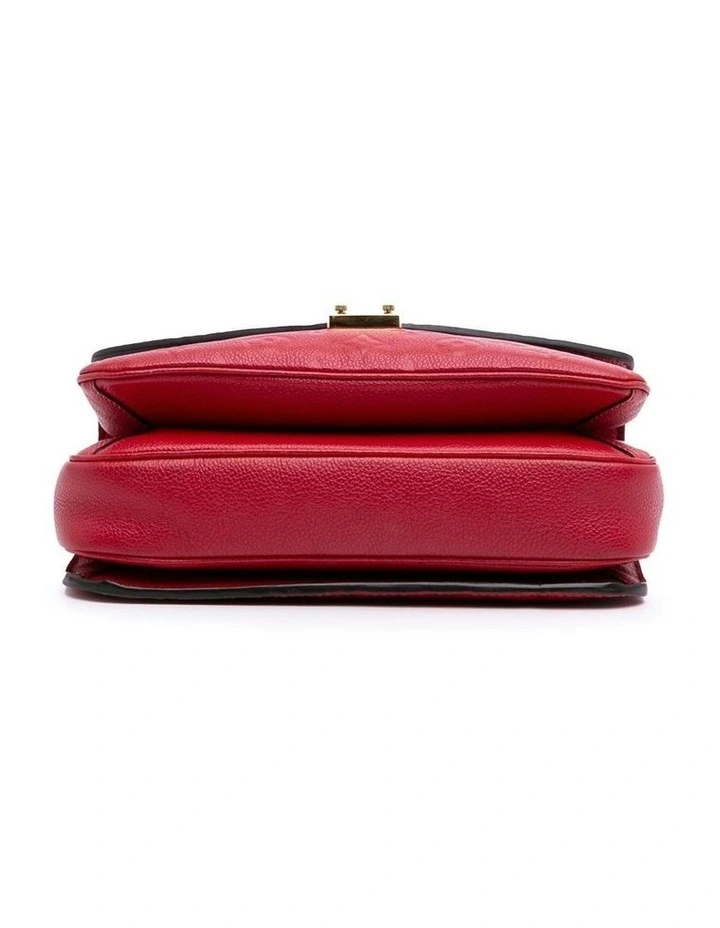 Textured Leather Satchel with Adjustable Strap and Secure Closure Pre-Loved image 3