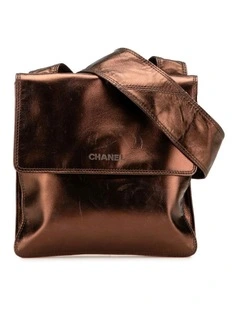 Leather Crossbody Bag with Flap Closure and Adjustable Strap Pre-Loved