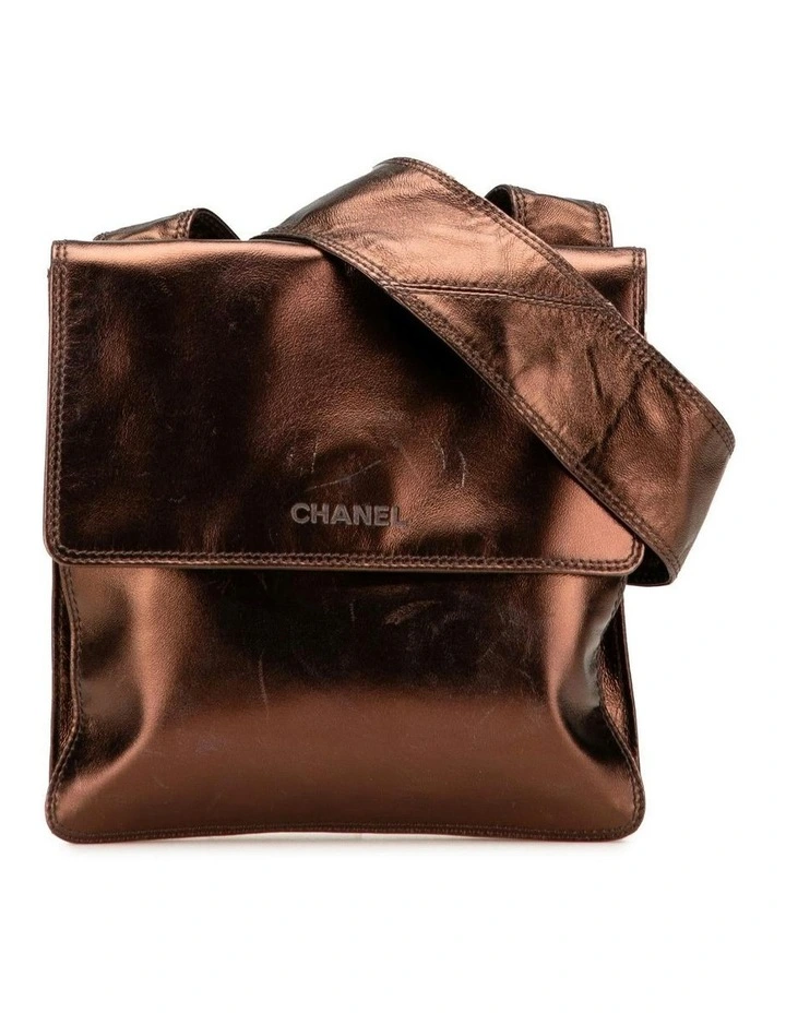 Leather Crossbody Bag with Flap Closure and Adjustable Strap Pre-Loved image 1