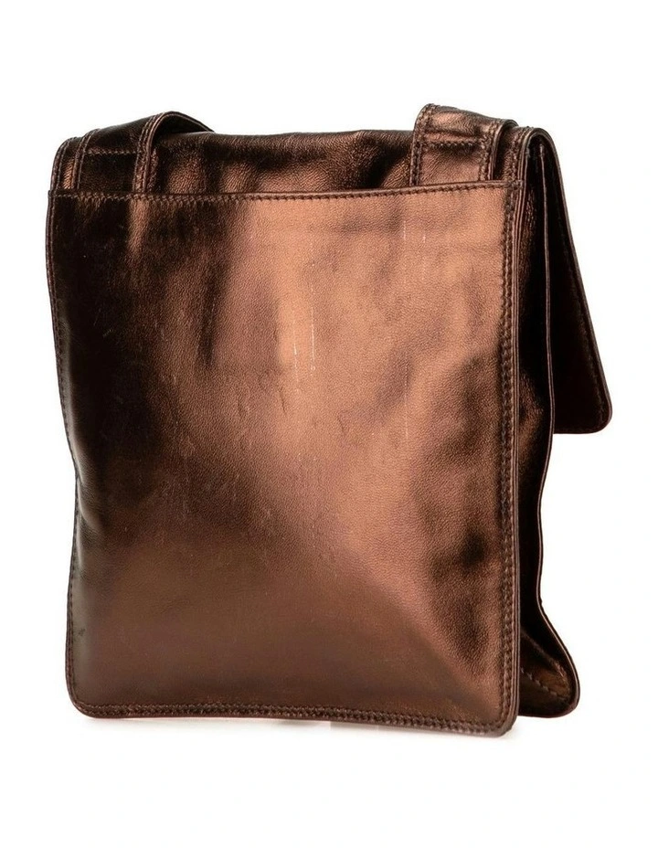 Leather Crossbody Bag with Flap Closure and Adjustable Strap Pre-Loved image 2