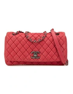 Quilted Leather Bubble Flap Shoulder Bag with Chain Strap Pre-Loved
