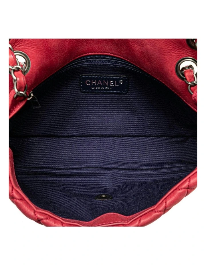 Quilted Leather Bubble Flap Shoulder Bag with Chain Strap Pre-Loved image 4