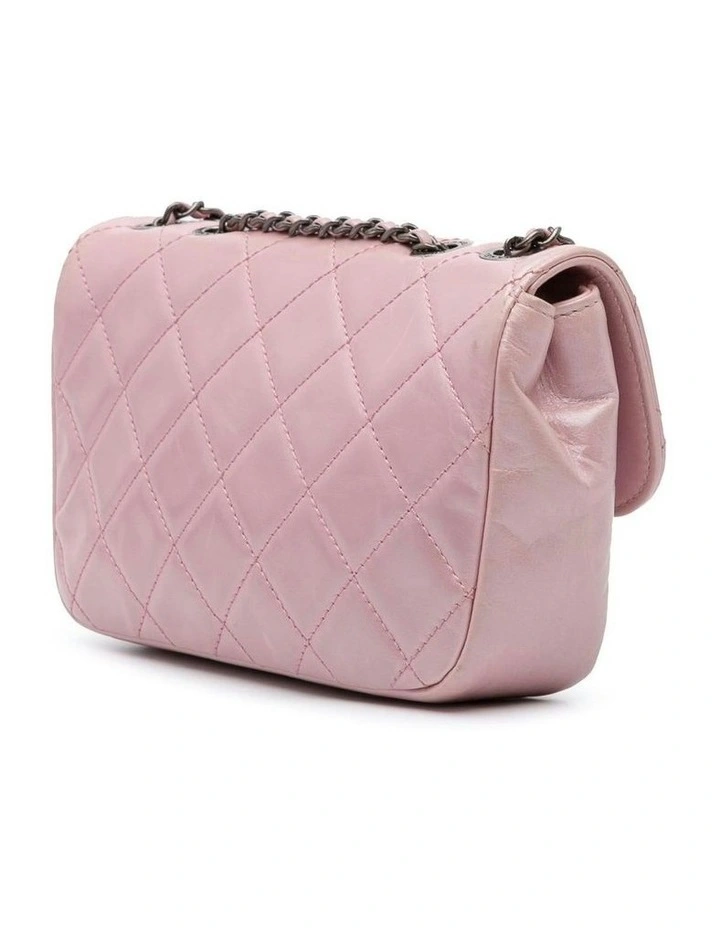 Mini Quilted Metallic Calfskin Pleated Chain Flap Bag Pre-Loved image 2