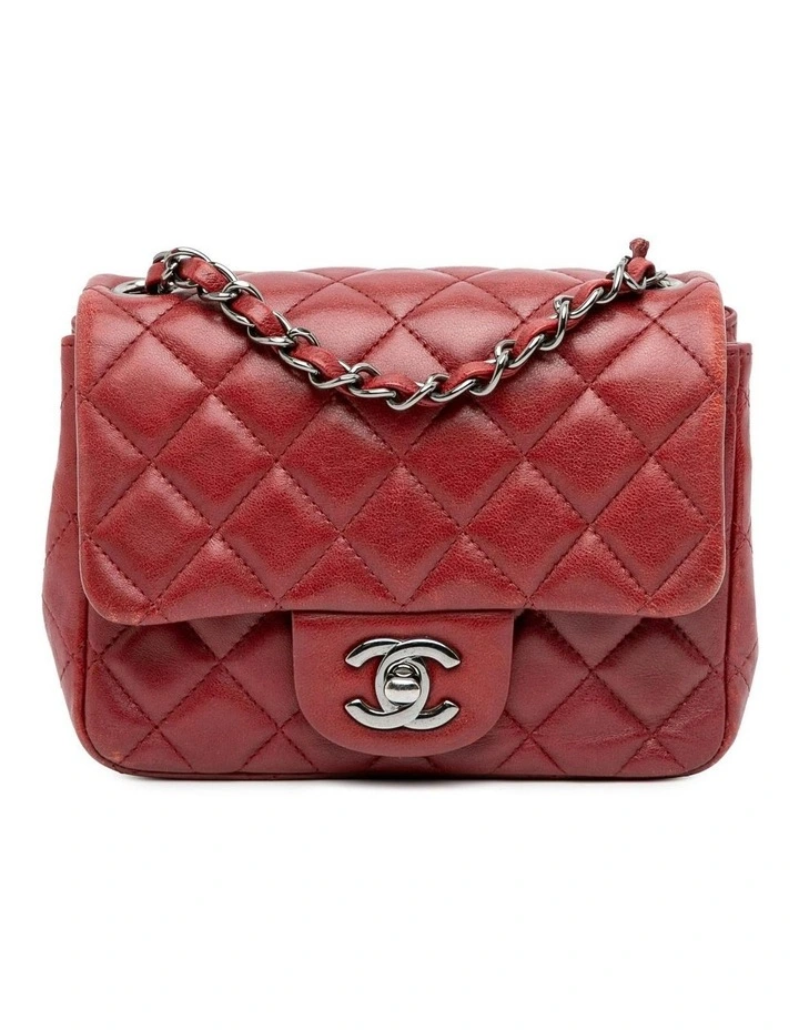 Mini Square Classic Lambskin Single Flap Bag with Chain Strap Pre-Loved image 1