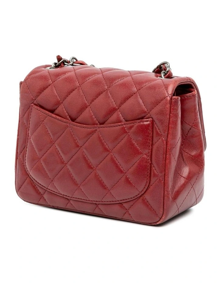 Mini Square Classic Lambskin Single Flap Bag with Chain Strap Pre-Loved image 2