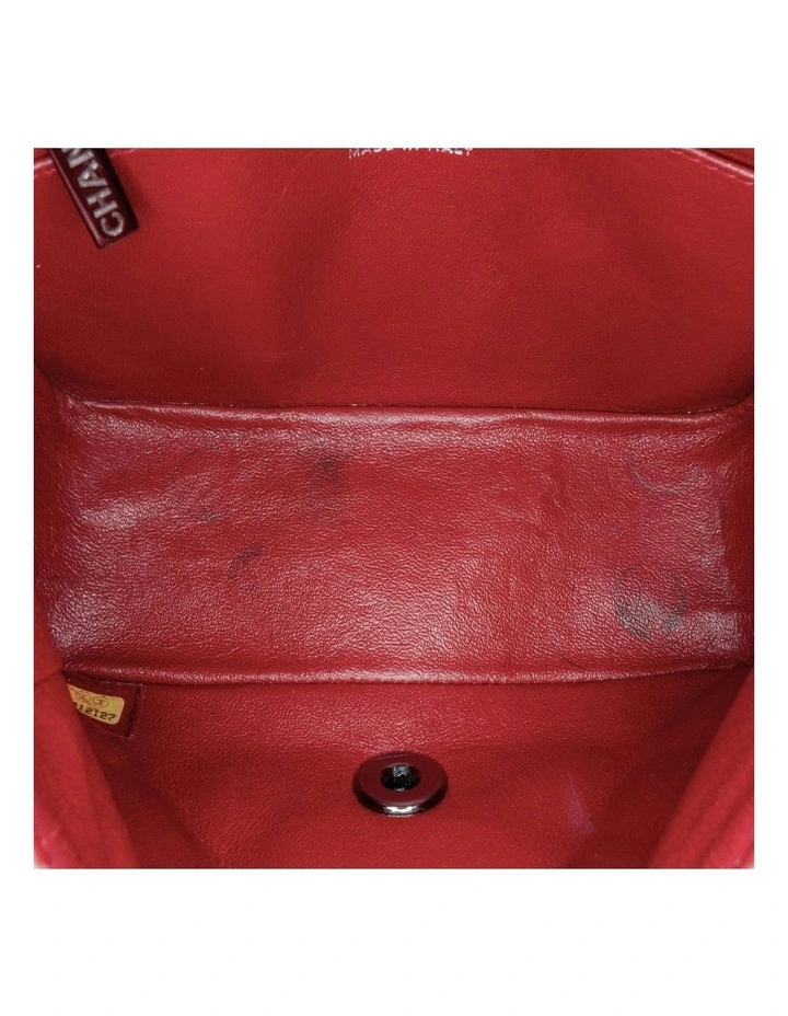 Mini Square Classic Lambskin Single Flap Bag with Chain Strap Pre-Loved image 4