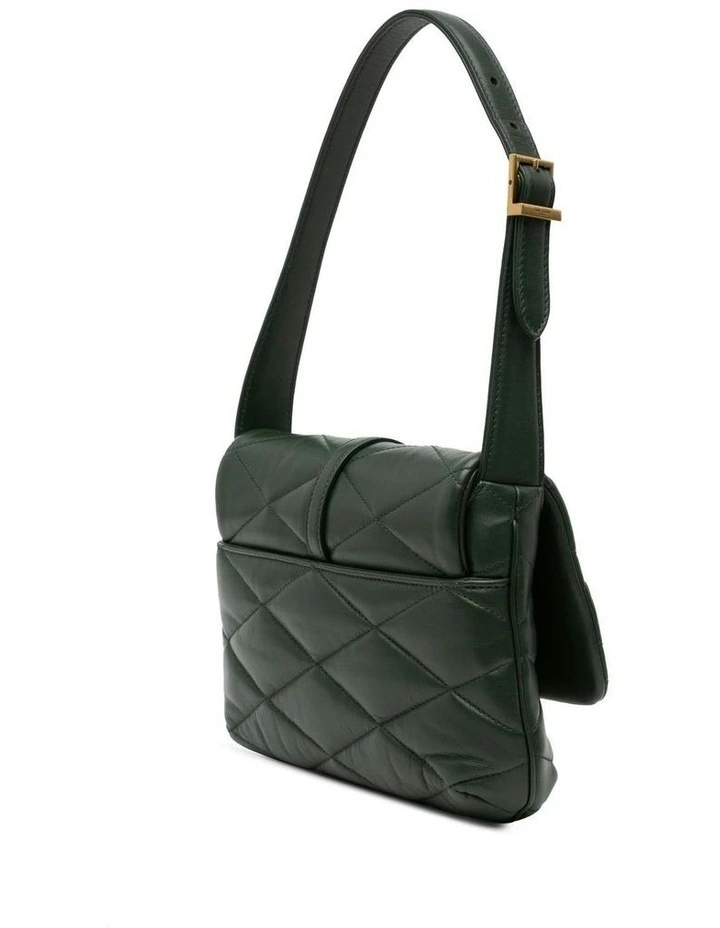 Quilted Lambskin Diamond Shoulder Bag with Adjustable Strap and Magnetic Snap Closure Pre-Loved image 2