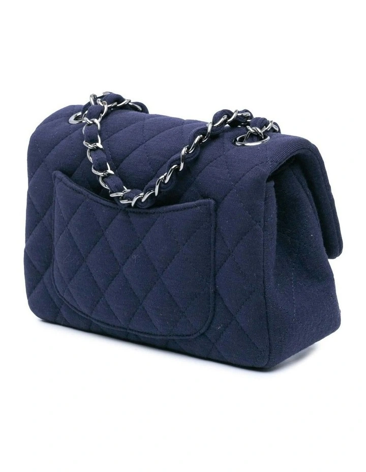 Mini Rectangular Classic Jersey Flap Bag with Chain Strap Pre-Loved image 2