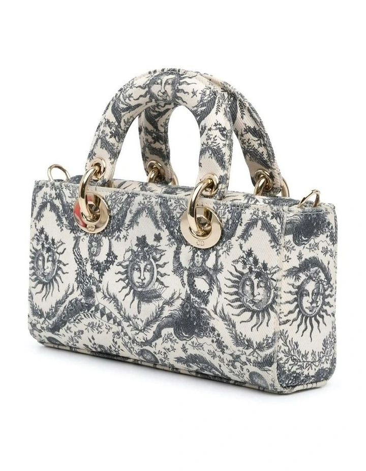 Small Denim Quilted Bag with Multiple Straps Pre-Loved image 2
