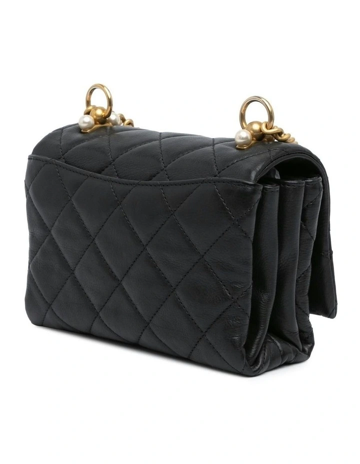 Quilted Calfskin Pearl Accordion Flap Bag with Chain Strap and CC Turn Lock Pre-Loved image 2
