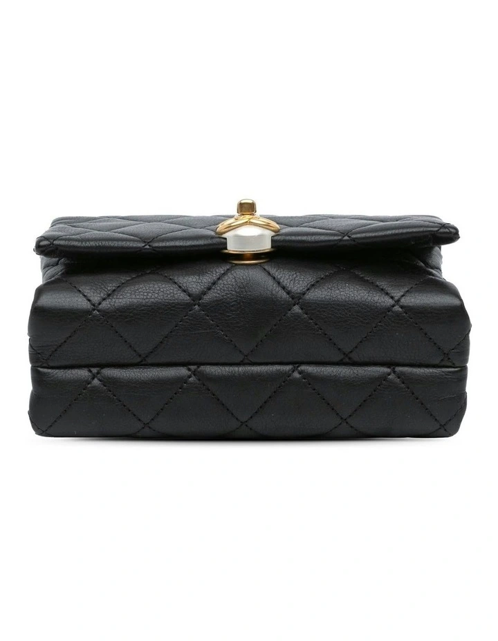 Quilted Calfskin Pearl Accordion Flap Bag with Chain Strap and CC Turn Lock Pre-Loved image 3