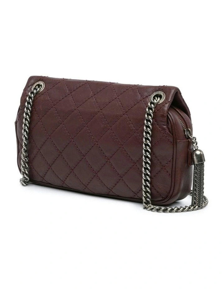 Quilted Calfskin Crossbody Bag with Chain Strap and Zip Closure Pre-Loved image 2