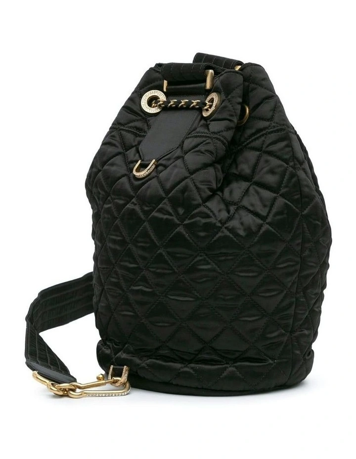 Quilted Nylon Crystal CC Drawstring Sling Bag with Adjustable Strap Pre-Loved image 2