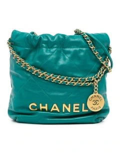 Quilted Leather Mini Handbag with Chain Straps Pre-Loved