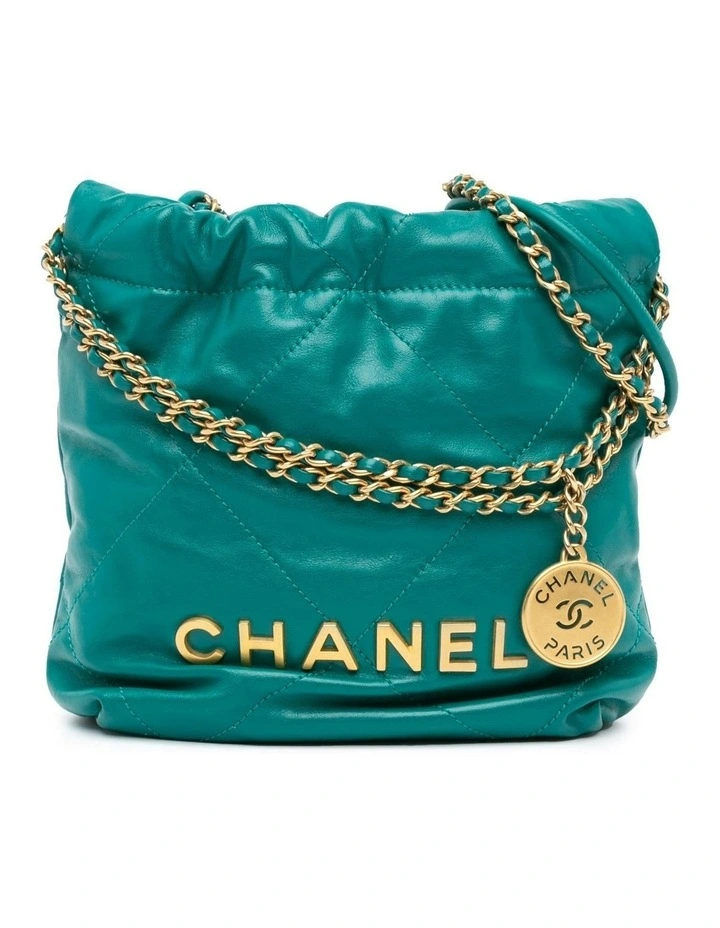 Quilted Leather Mini Handbag with Chain Straps Pre-Loved image 1