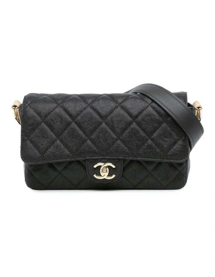 Quilted Caviar Leather Single Flap Shoulder Bag Pre-Loved image 1