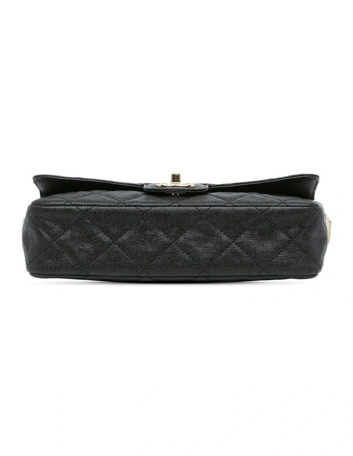 Quilted Caviar Leather Single Flap Shoulder Bag Pre-Loved image 3