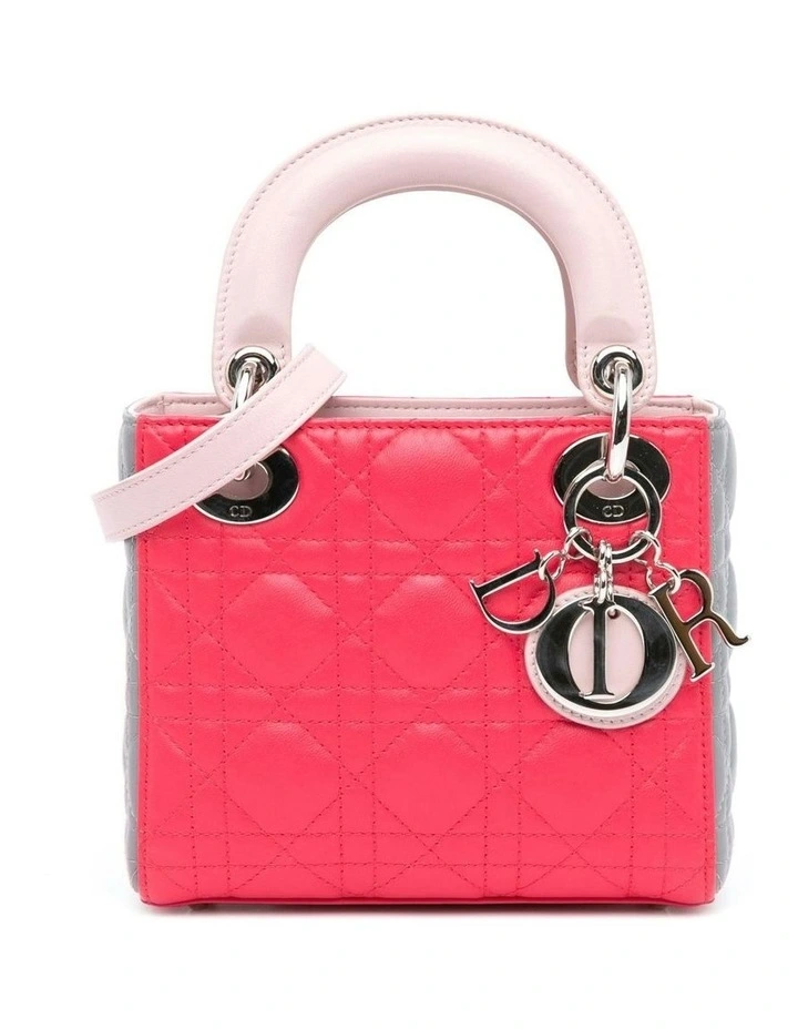 Mini Tricolor Lambskin Cannage Quilted Leather Bag with Detachable Strap Pre-Loved image 1