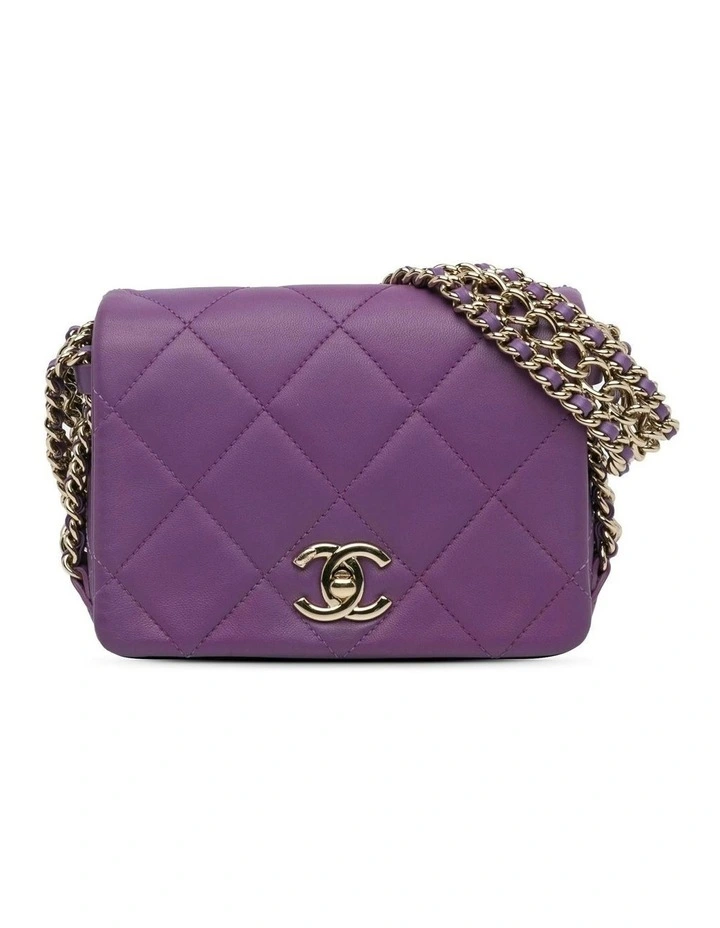 Mini Lambskin Triple Chain Full Flap Shoulder Bag Pre-Loved image 1