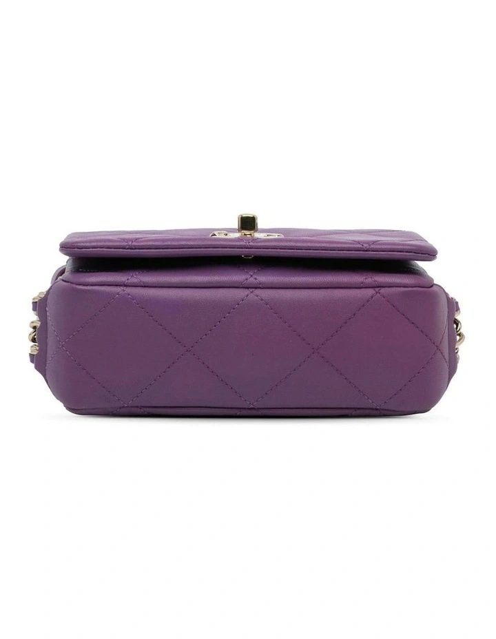 Mini Lambskin Triple Chain Full Flap Shoulder Bag Pre-Loved image 3