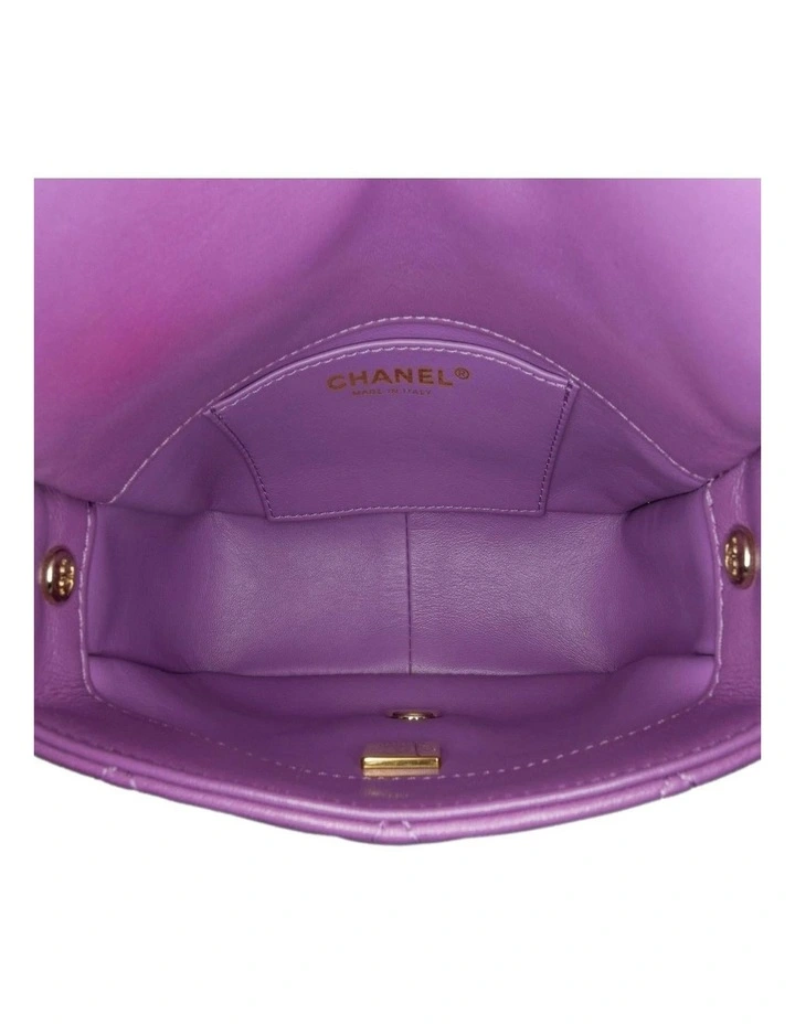 Mini Lambskin Triple Chain Full Flap Shoulder Bag Pre-Loved image 4