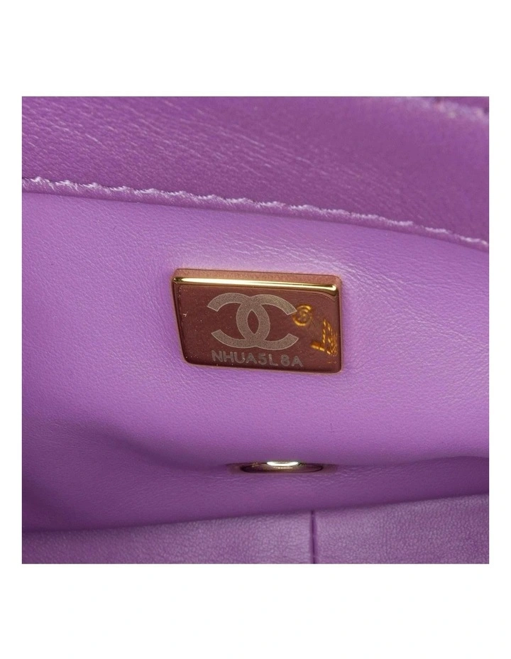 Mini Lambskin Triple Chain Full Flap Shoulder Bag Pre-Loved image 5