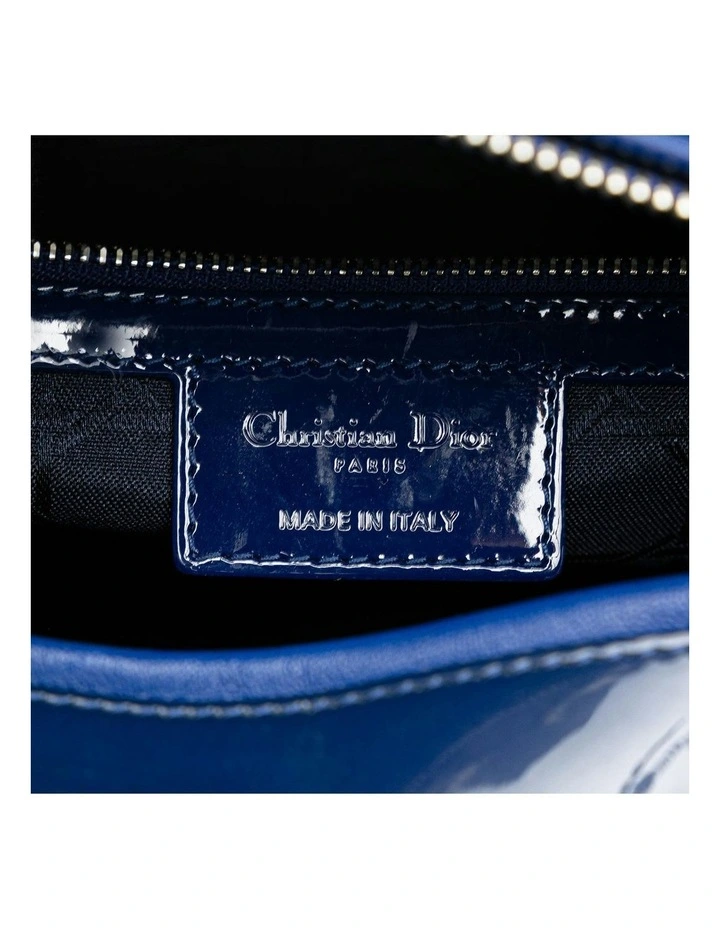 Large Patent Cannage Leather Handbag with Detachable Strap Pre-Loved image 5
