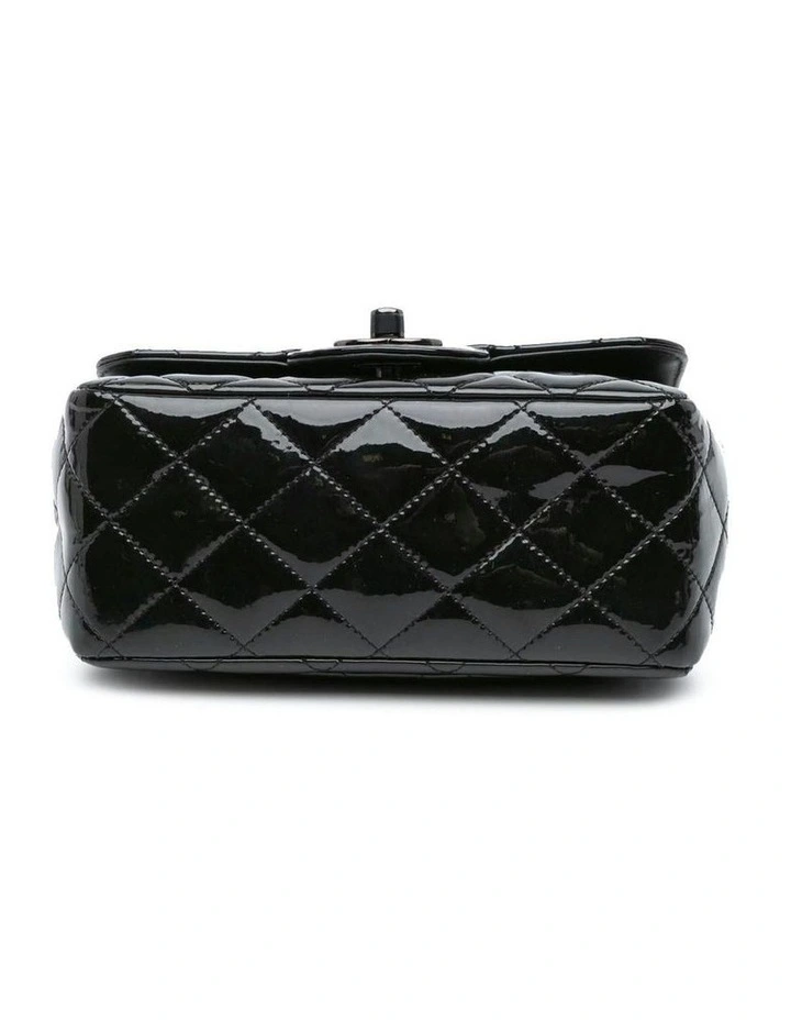Mini Square Classic Patent Leather Flap Bag with Chain Strap Pre-Loved image 3