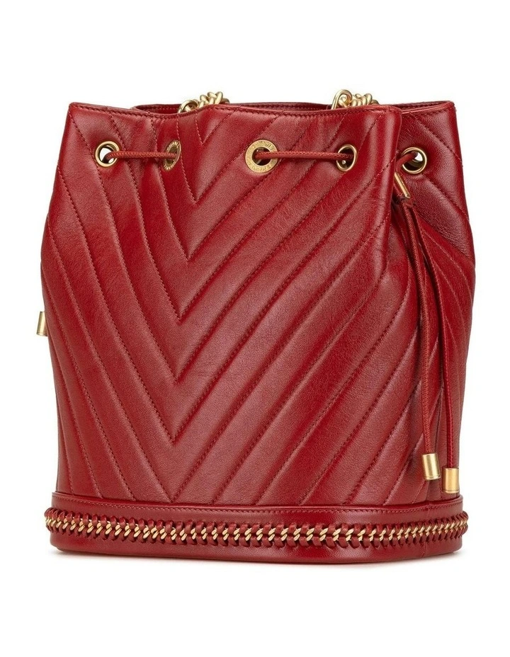 Chevron Quilted Lambskin Bucket Bag with Chain Strap Pre-Loved image 2