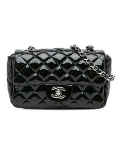 Mini Rectangular Classic Patent Single Flap Bag with Chain Strap Pre-Loved