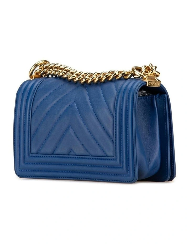 Small Chevron Lambskin Quilted Flap Bag with Chain Strap Pre-Loved image 2