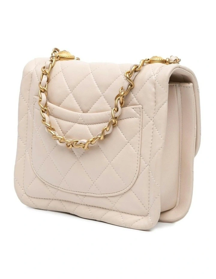 Quilted Lambskin Flap Bag with Chain Strap and CC Turn Lock Closure Pre-Loved image 2