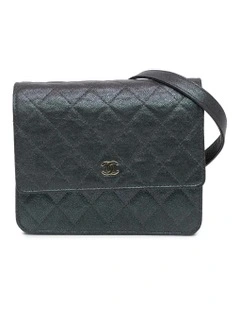 Quilted Leather Wallet on Chain with Woven Strap Pre-Loved