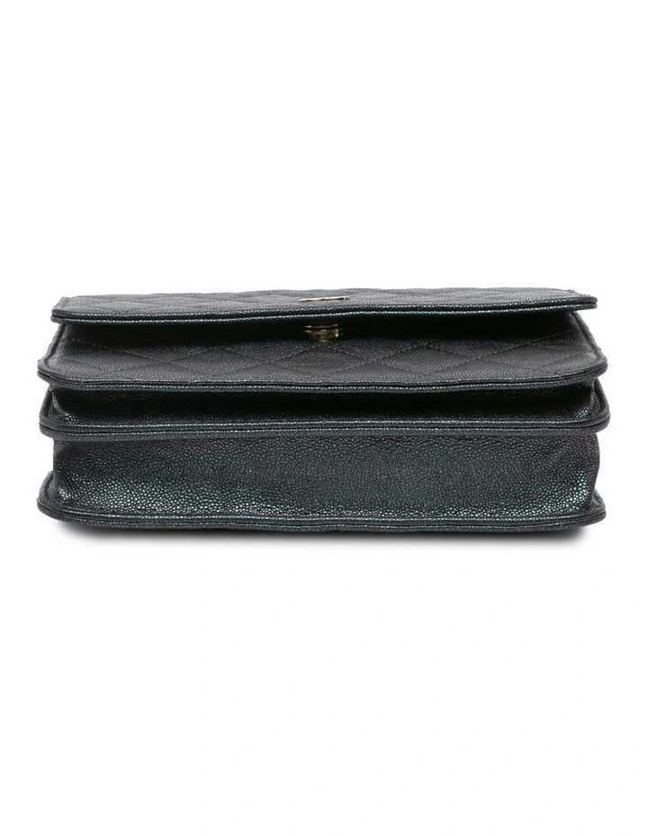 Quilted Leather Wallet on Chain with Woven Strap Pre-Loved image 3