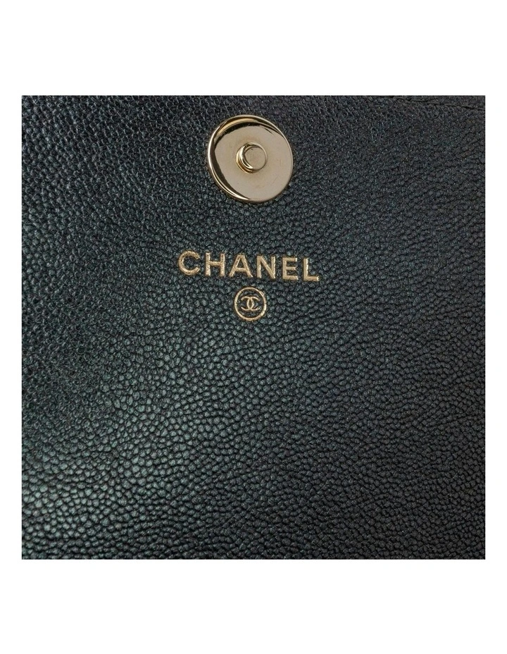Quilted Leather Wallet on Chain with Woven Strap Pre-Loved image 7
